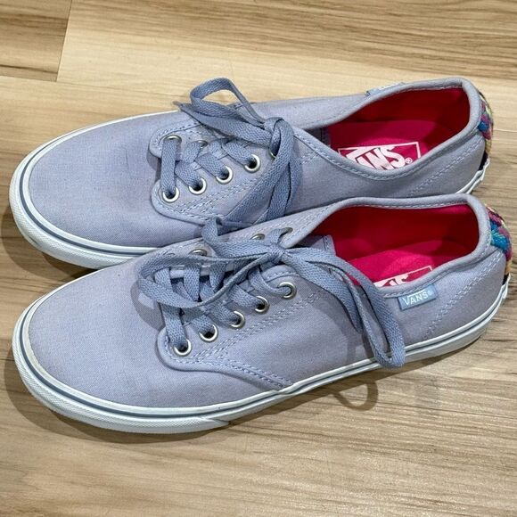 Vans Shoes - Vans Light Purple Lavender Embroidered Sneakers Women’s 8